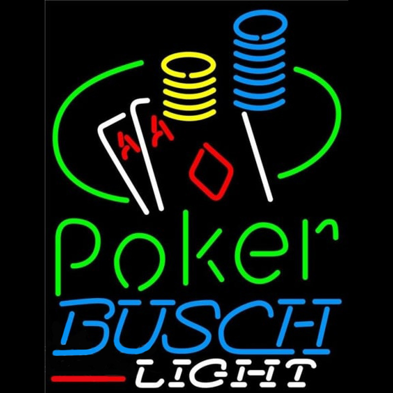 Busch Light Poker Ace Coin Table Beer Sign Neonreclame