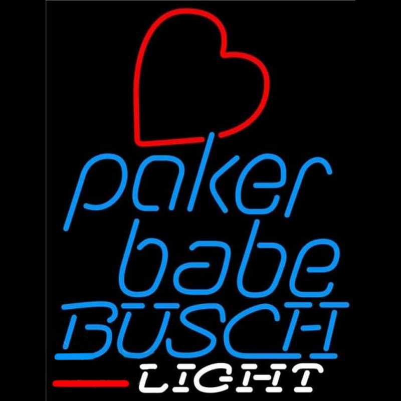 Busch Light Poker Girl Heart Babe Beer Sign Neonreclame