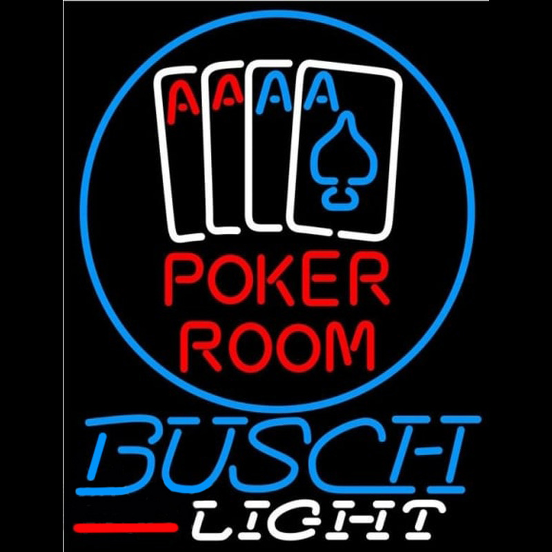 Busch Light Poker Room Beer Sign Neonreclame