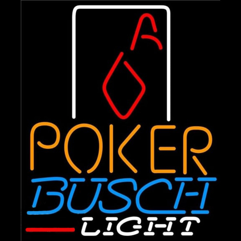Busch Light Poker Squver Ace Beer Sign Neonreclame