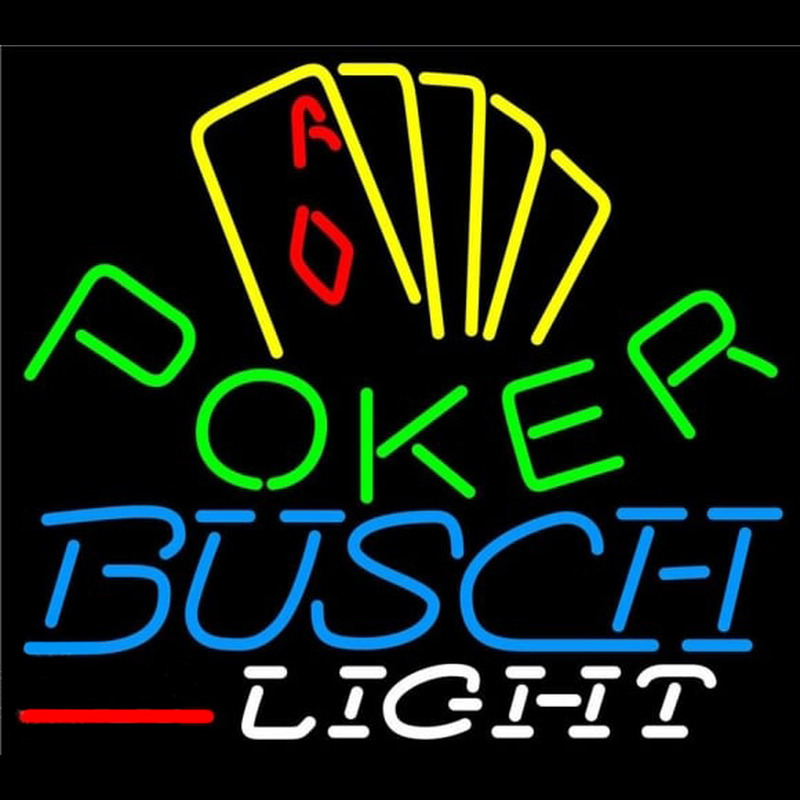 Busch Light Poker Yellow Beer Sign Neonreclame