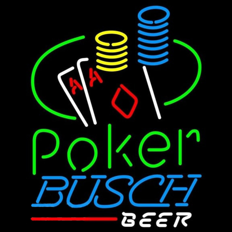 Busch Poker Ace Coin Table Beer Sign Neonreclame