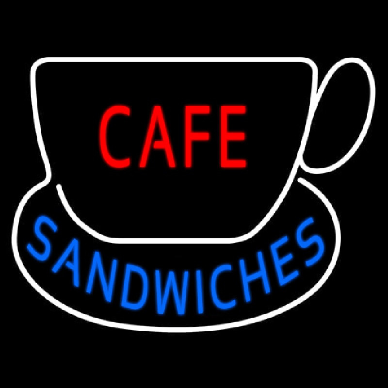 Cafe Sandwiches With Tea Cup Neonreclame