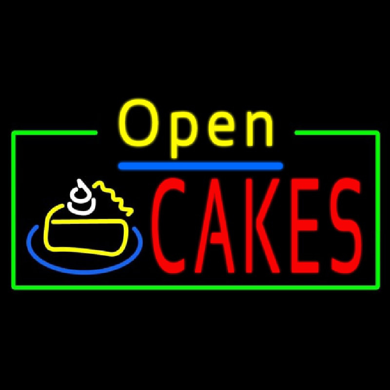 Cakes Open With Green Border Neonreclame