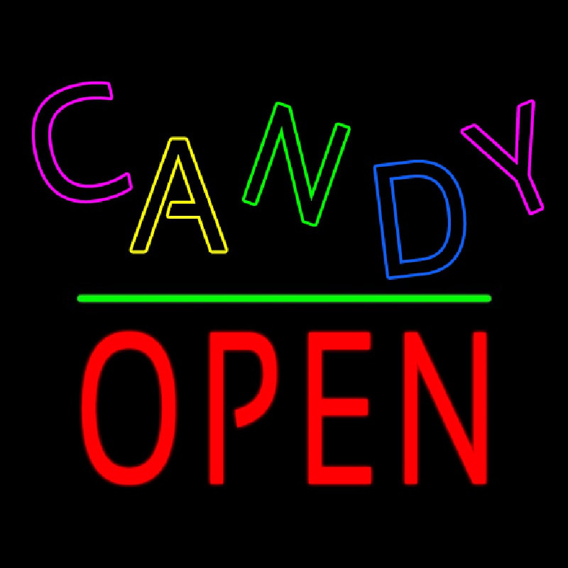 Candy Block Open Green Line Neonreclame