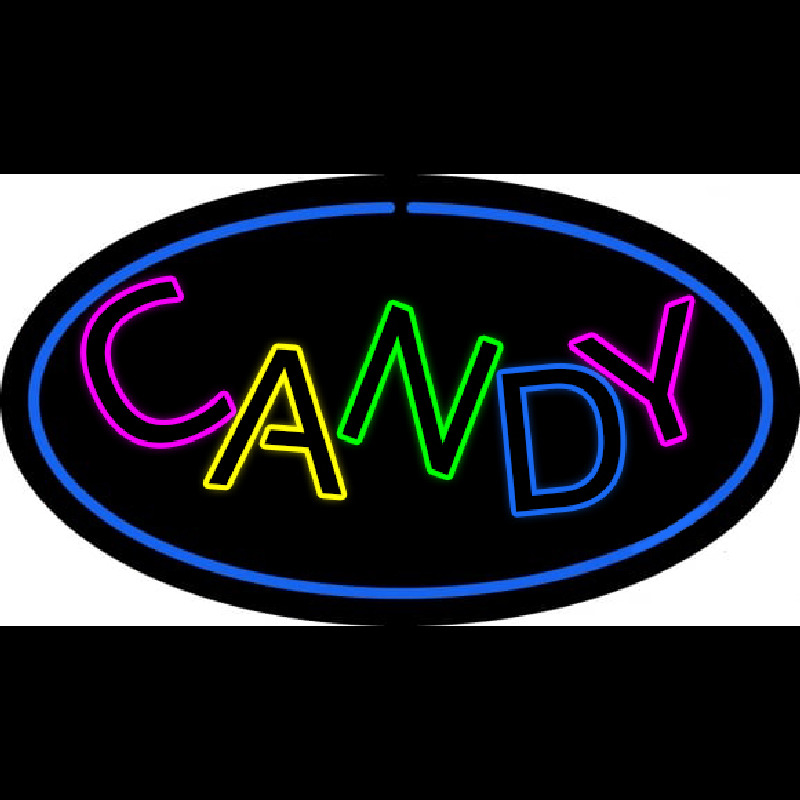 Candy Oval Blue Neonreclame