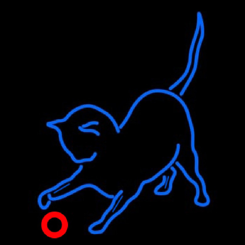 Cat Play With Ball Neonreclame