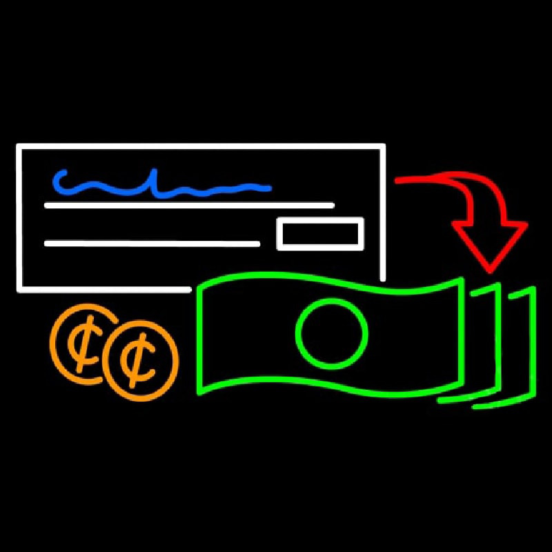 Check Cashing Logo Neonreclame