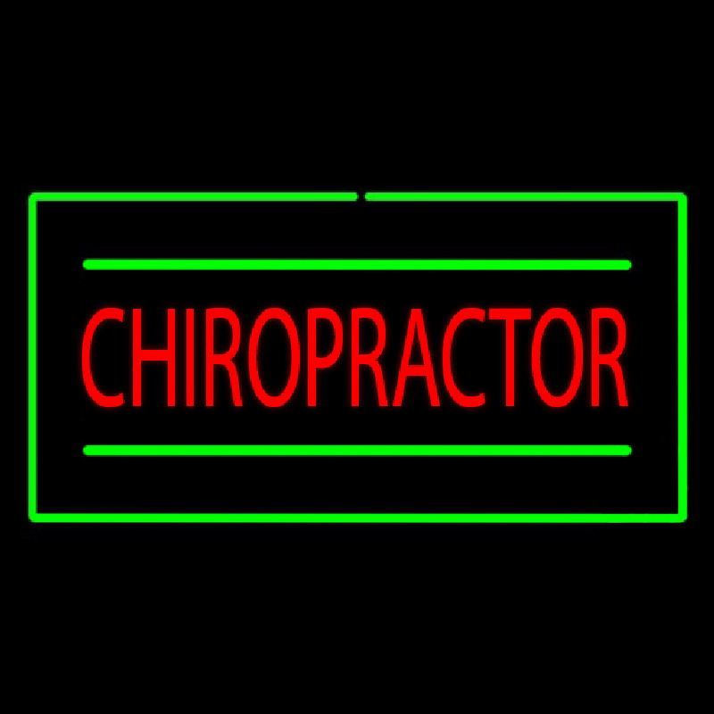 Chiropractor Rectangle Green Neonreclame