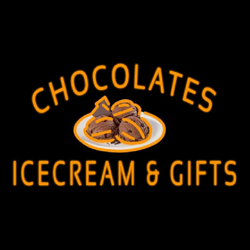 Chocolate Ice Cream And Gifts Neonreclame