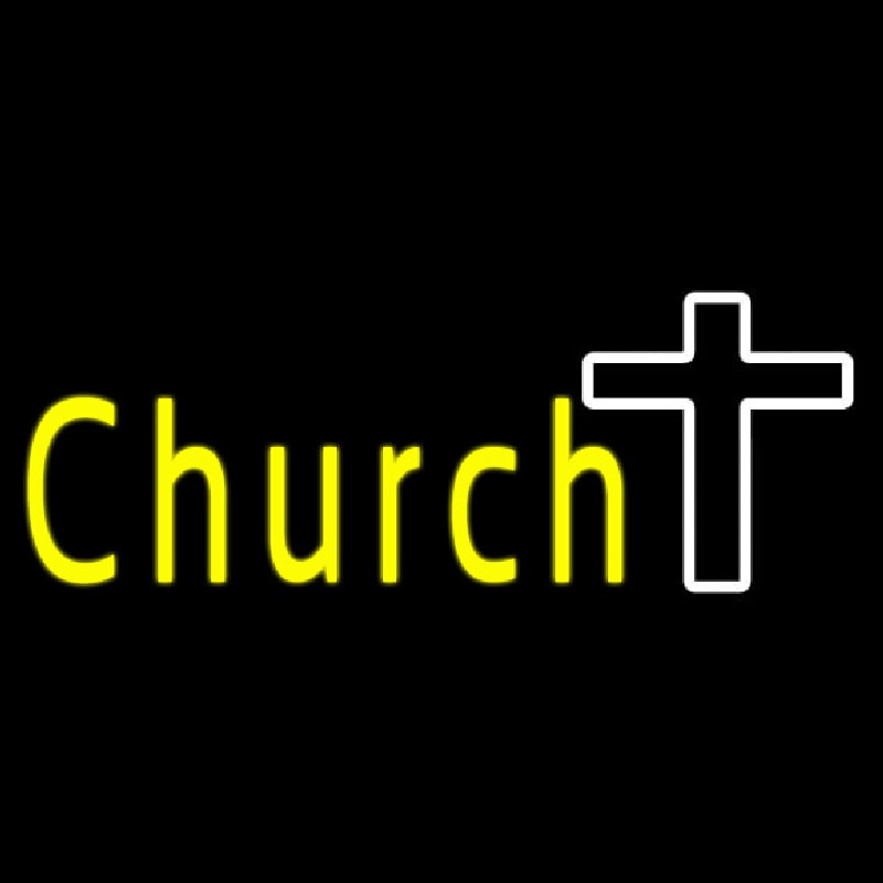 Church With Cross Neonreclame