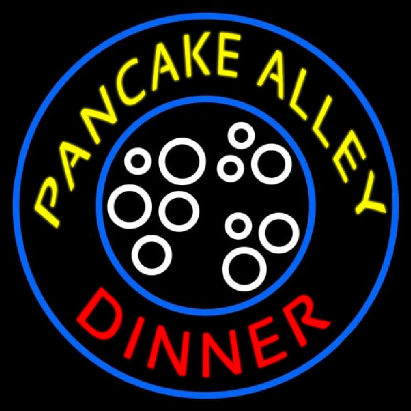 Circle Pancake Alley Dinner Neonreclame