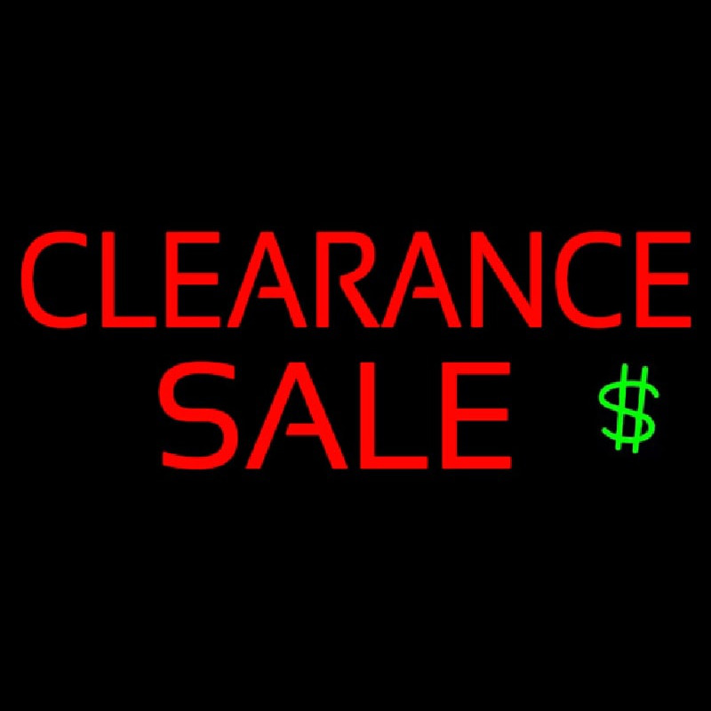 Clearance Sale With Dollar Logo Neonreclame