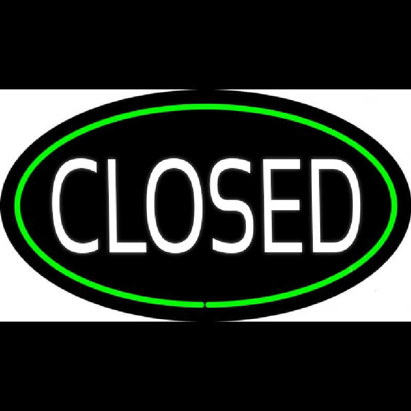 Closed Oval Green Neonreclame