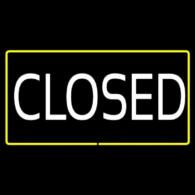 Closed Rectangle Yellow Neonreclame
