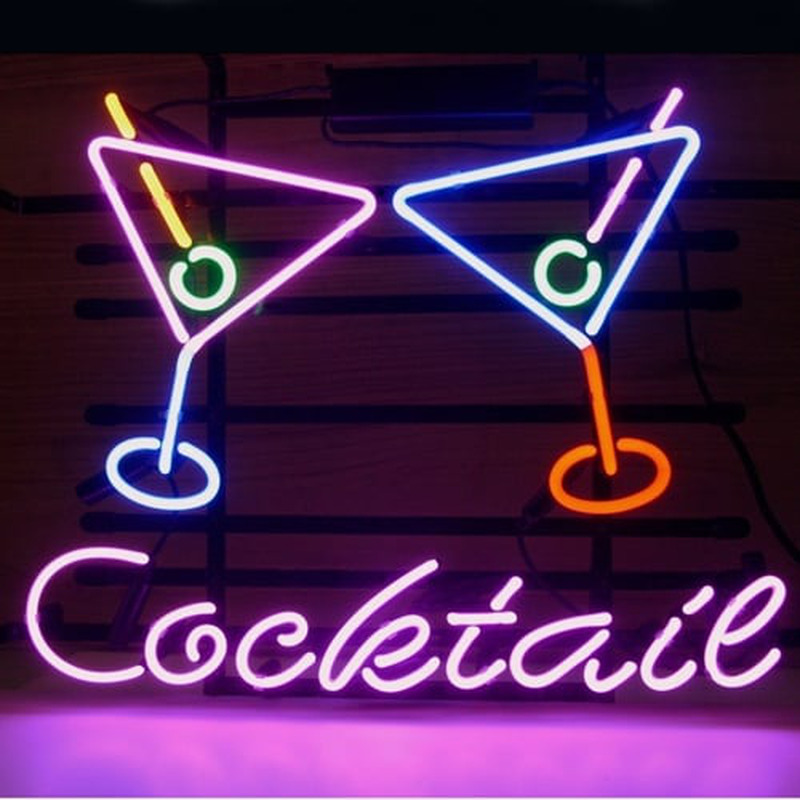 Cocktail Martini Bier Bar Open Neonreclame