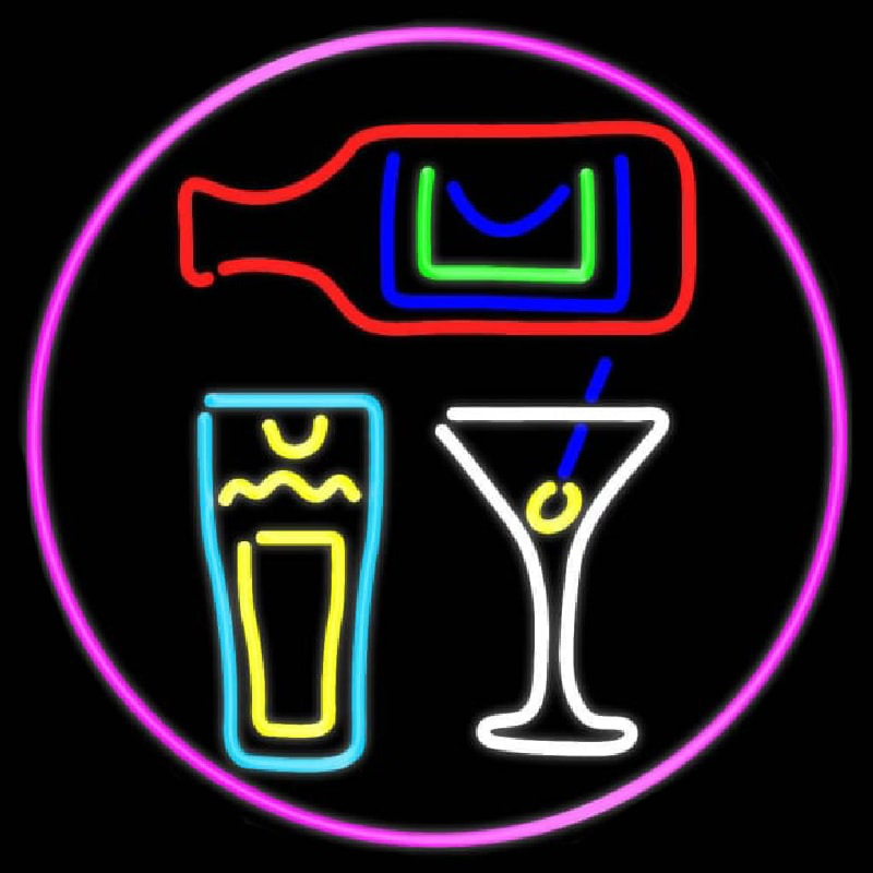 Cocktails Bar Open Real Neon Glass Tube Neonreclame