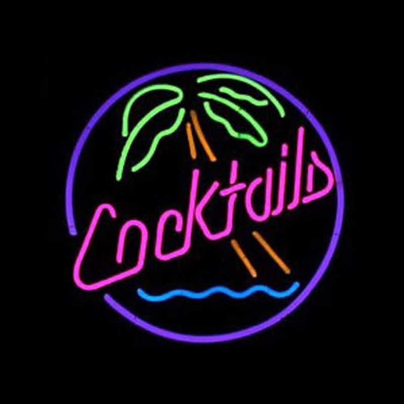 Cocktails Bier Bar Open Neonreclame