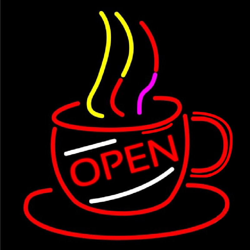 Coffee Cup With Open Neonreclame