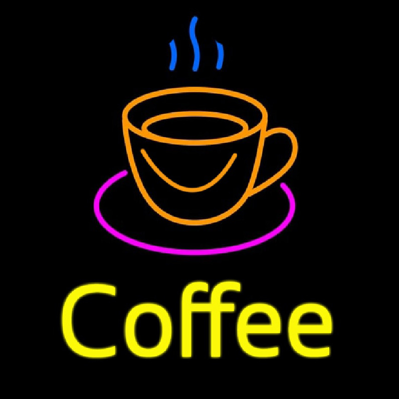 Coffee Cup With Yellow Coffee Neonreclame