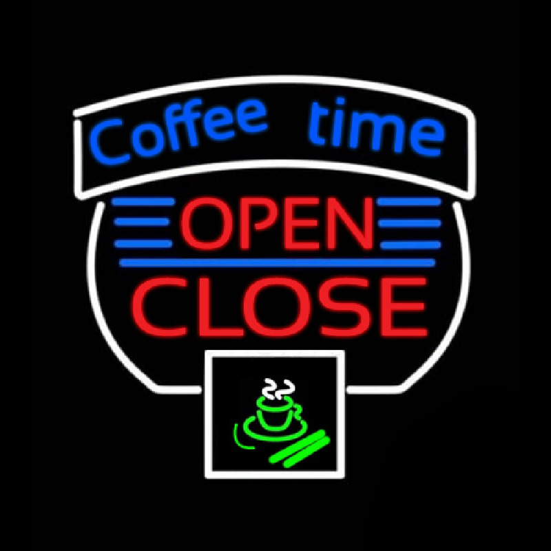 Coffee Time Open Close Neonreclame