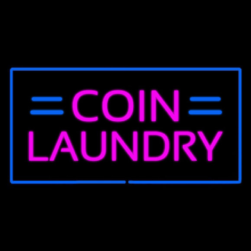 Coin Laundry With Blue Border Neonreclame