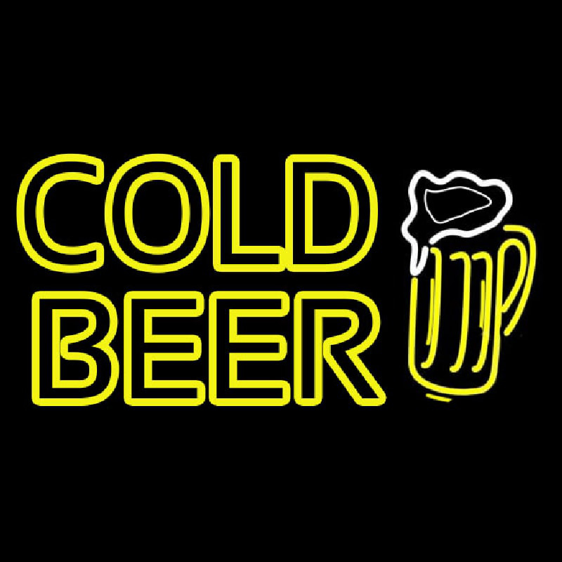 Cold Beer With Beer Mug Neonreclame