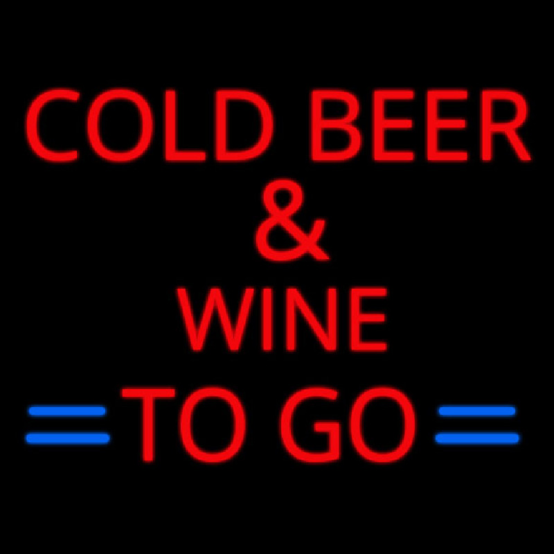 Cold Beer and Wine To Go Neonreclame