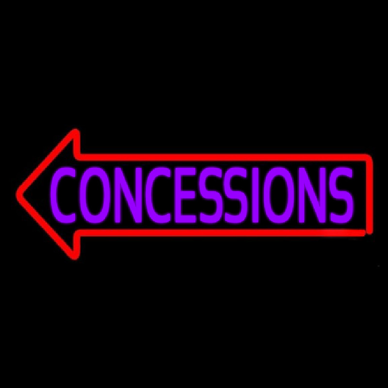 Concessions With Red Arrow Neonreclame