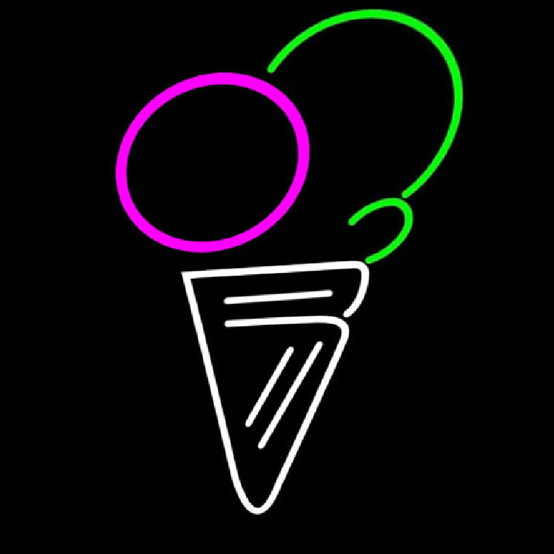 Cone Multicolored Ice Cream Neonreclame