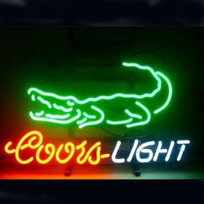 Coors Crocodile Bier Bar Open Neonreclame