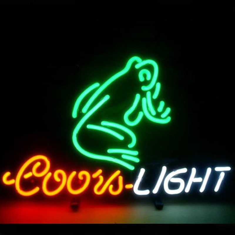 Coors Frog Bier Bar Open Neonreclame