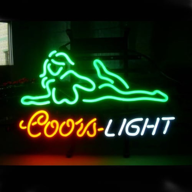 Coors Nude Girl Bier Bar Open Neonreclame