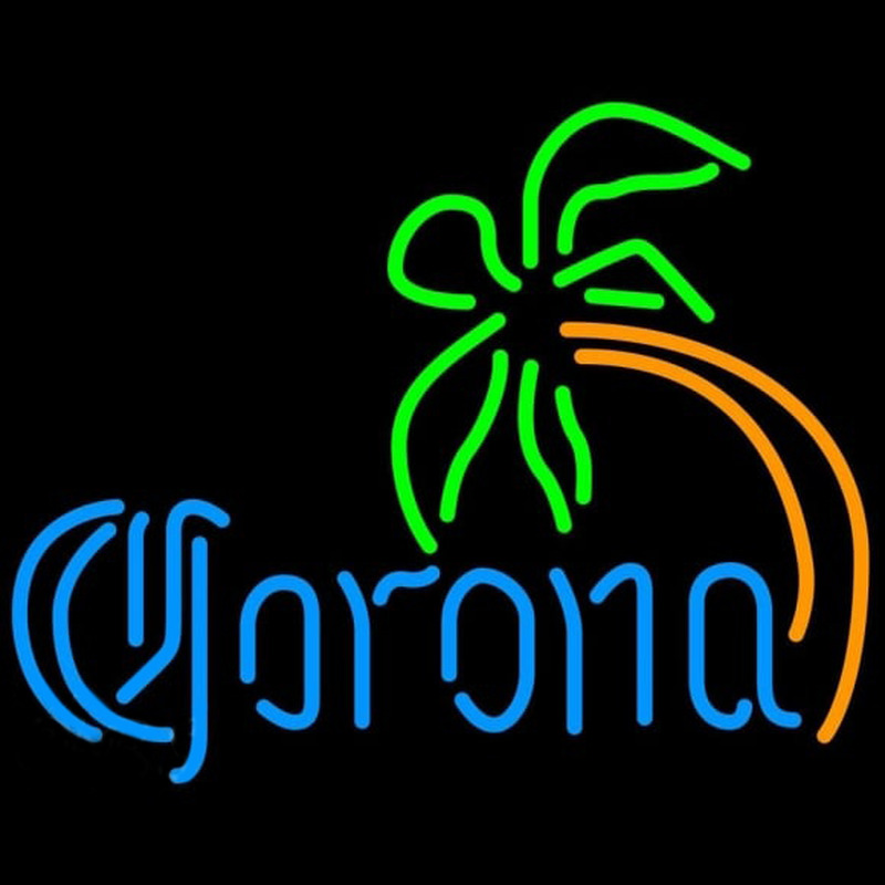 Corona Curved Palm Tree Beer Sign Neonreclame