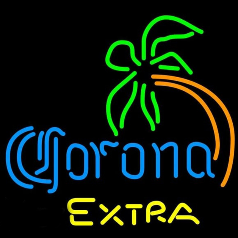 Corona E tra Curved Palm Tree Beer Sign Neonreclame
