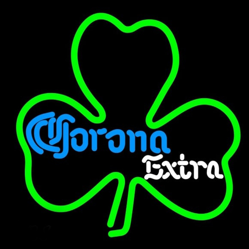 Corona E tra Green Clover Beer Sign Neonreclame