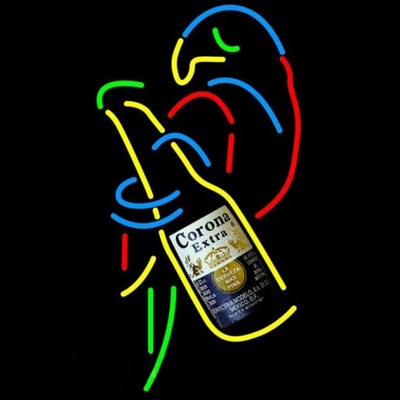 Corona E tra Parrot With Bottle Beer Sign Neonreclame