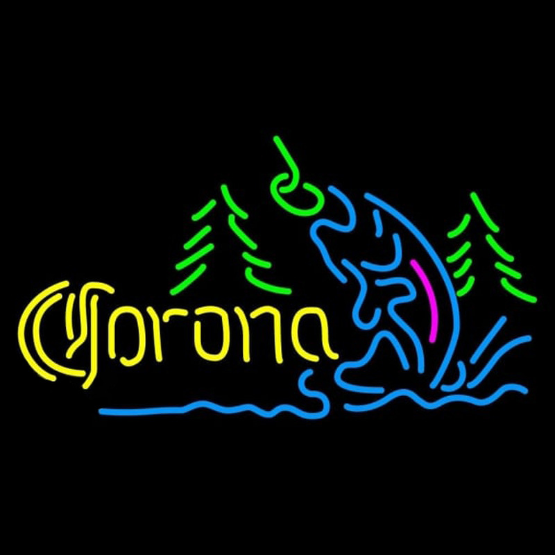 Corona Fishing Lake Beer Sign Neonreclame