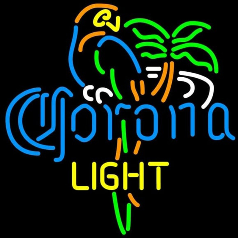 Corona Light Parrot Palm Tree Beer Sign Neonreclame