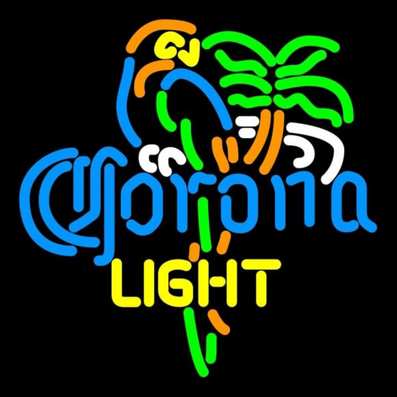 Corona Light Parrot Palm Tree Beer Sign Neonreclame