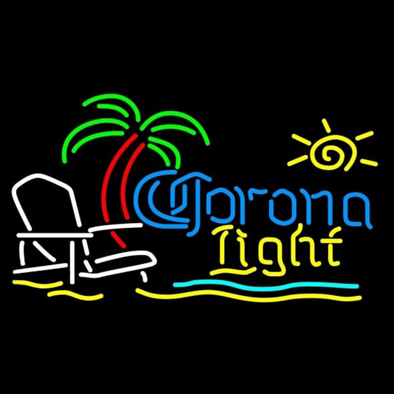 Corona Light Sun Beach Chair Fishing Beer Sign Neonreclame