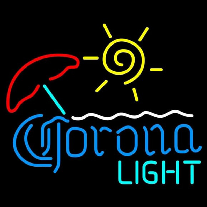 Corona Light Umbrella with Sun Beer Sign Neonreclame