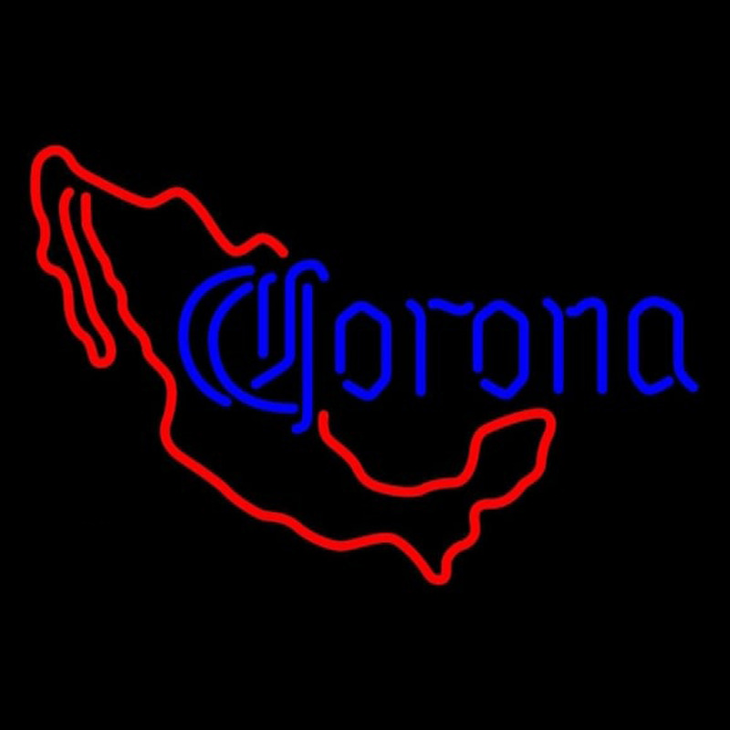 Corona Me ico Red Map Beer Sign Neonreclame