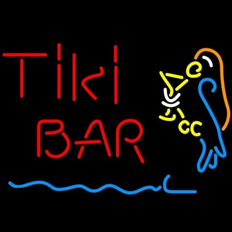 Corona Red Tiki Bar Martini Parrot Beer Neonreclame