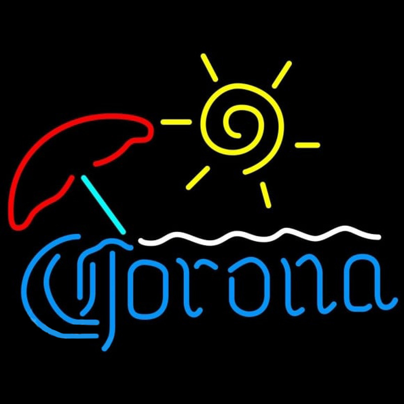 Corona Umbrella with Sun Beer Sign Neonreclame