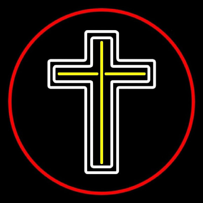 Cross Red Border Neonreclame