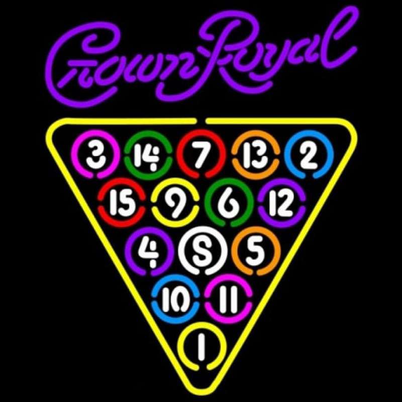 Crown Royal 15 Ball Billiards Pool Beer Sign Neonreclame