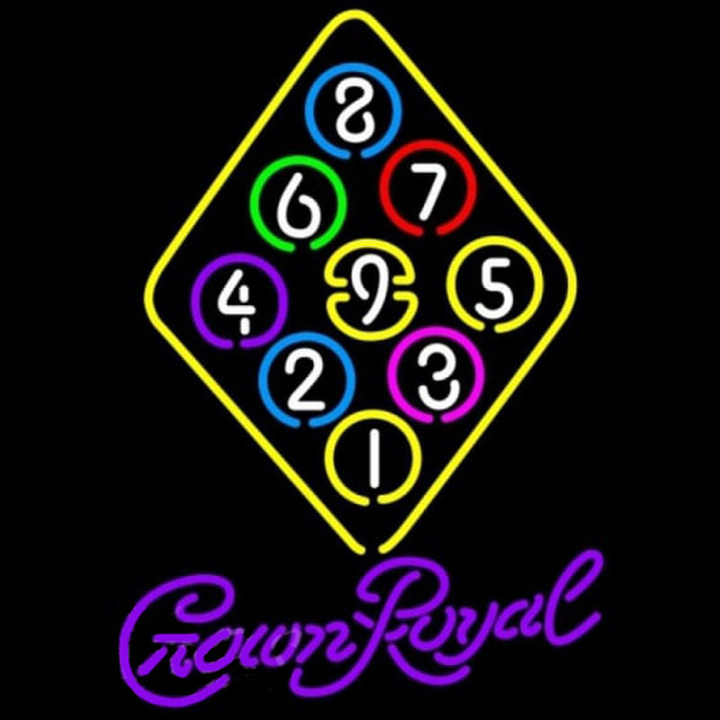 Crown Royal Ball Billiards Rack Pool Beer Sign Neonreclame