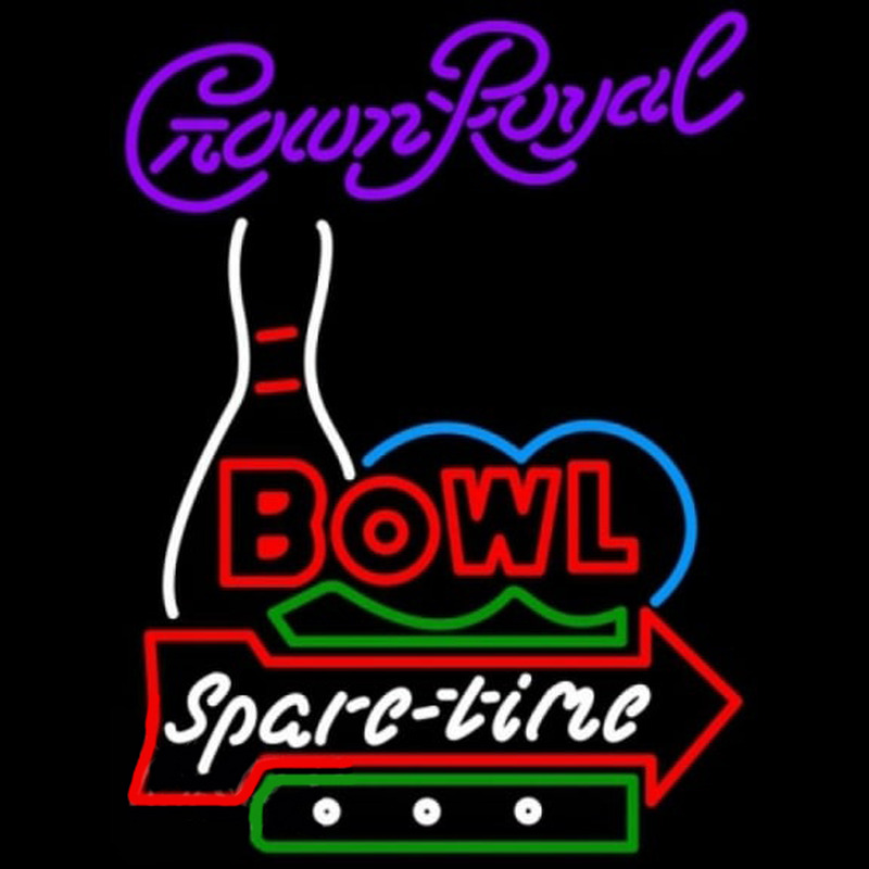 Crown Royal Bowling Spare Time Beer Sign Neonreclame