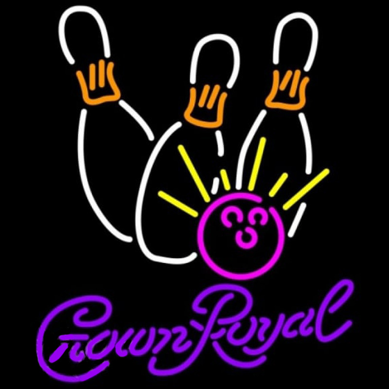 Crown Royal Bowling White Pink Beer Sign Neonreclame